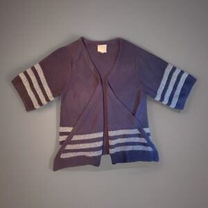 Romeo & Juliet Couture Knit Cardigan Sweater Small Navy Striped Open Front